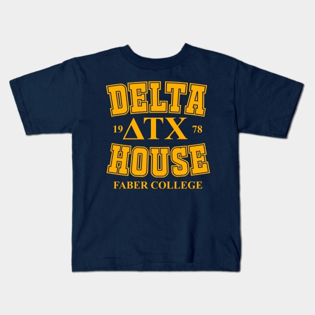 Faber College Delta House Kids T-Shirt by Meta Cortex